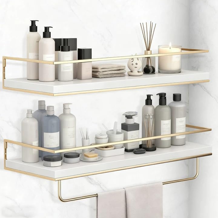 Lista de Dib los 5 mejores. 49 Vakrny Repisas para Baño,Juego de 2 Repisas Flotantes de Pared,Repisas Flotantes,Estante de Almacenamiento para Baño Cocina Cuarto Estar Oficina Dormitorio