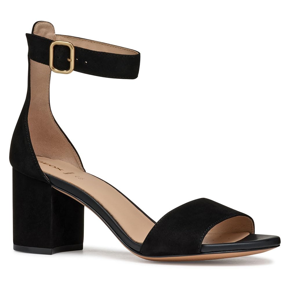 Geox Women's D VIRNILISA 65 S A Heeled Sandal, Black, 4.5 UK