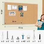 MaxGear Foldable Notice Boards 72" x 48", Large Cork Bulletin Board with Sliver Aluminium Frame, 6' x 4' CorkBoards for Wall, Pinboard for Office, School & Home - Image 3
