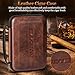 AWOTE Travel Cigar Humidor Case, Portable Cigar Bag with 4 Cigar Tubes, Leather Cigar Case Include Straight Cutter, V Cutter, Hole Puncher, Gift Set for Cigar Lovers, Lighter not included (Brown)