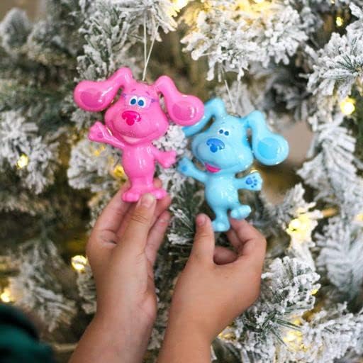 Miniatura 2 de Ruz Blues Clues - Juego de adornos de Navidad azules y magenta, decoración de árbol para interiores y exteriores y decoración navideña para el