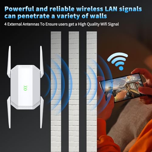 2025 WiFi Extender Signal Booster, Long Range Wireless Repeater Amplifier with Ethernet Port, for Home, Outdoor, Covers Up to 20000 Sq, Dual Band, Works with All Router, Quick Setup - Image 3