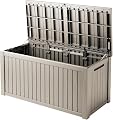 Yardgrace 200 Gallon Deck Boxes Outdoor Waterproof, Outdoor Storage Box with Lockable Lid & UV-Resistant for Patio Furniture, Outdoor Cushions, Garden Tools and Pool Supplies, Light Brown