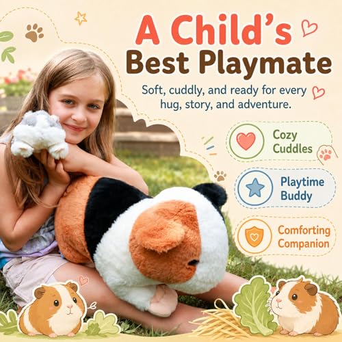 Image of Guinea Pig Plush with 4 Babies, 19.7 inch Stuffed Animal Family Set