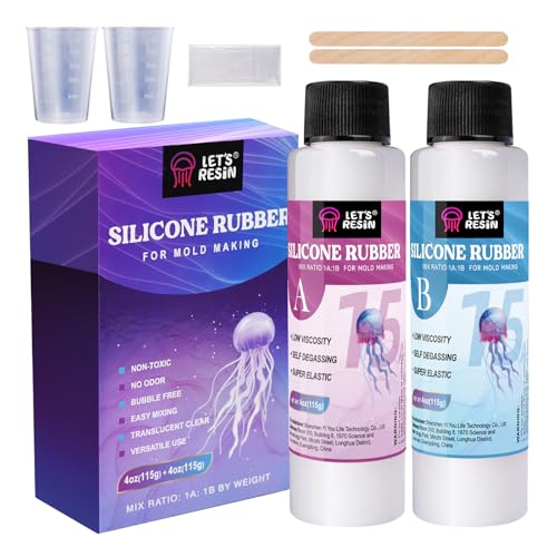 LETS RESIN 230g Flüssiges Silikon Kautschuk 1: 1 Verhältnis Abformsilikon Dubliersilikon Abdruckmasse für Silikonform Harzformen Kerzenformen