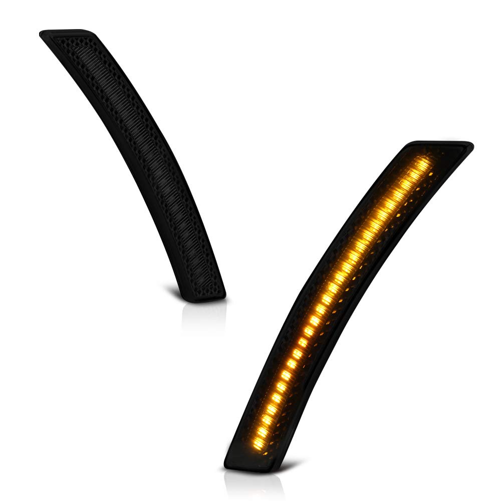 VIPMOTOZ Front Wheel Arch Full LED Dark Smoke Side Marker Light Lamp Assembly Replacement Pair For Mini Cooper R55 R56 R57 R58 R59 R60 R61, Driver & Passenger Side