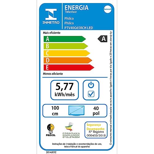 Smart TV Philco 40” PTV40G65RCH Roku TV Dolby Audio Led