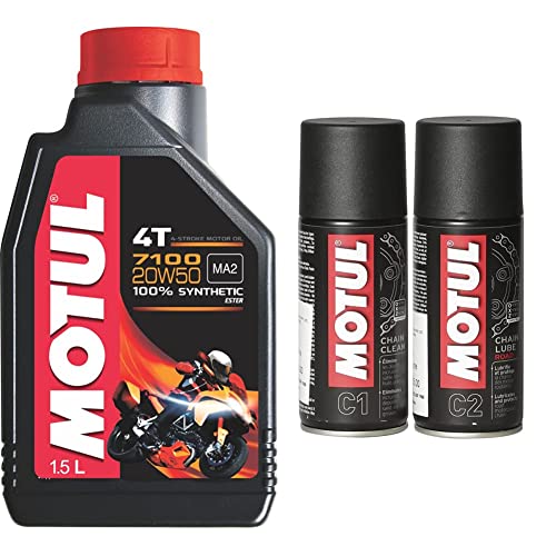 Motul 7100 4T 20W50 API SN Fully Synthetic Petrol Engine Oil for Bikes