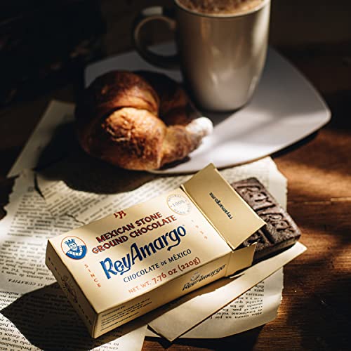 Rey Amargo Mexican Traditional Chocolate - 2 Bars (7.76 Oz Total Package Weight) - 100% Natural - Handmade - Vegan - Kosher #TOP1