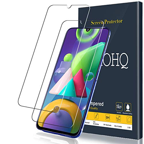 QHOHQ Screen Protector for Samsung Galaxy M21,M31,A20, A50, A20S, A50S, A30S, M30S, [2 Pack] Tempered Glass Film, 9H Hardness - No Bubbles - Anti-Fingerprint - Anti-Scratch