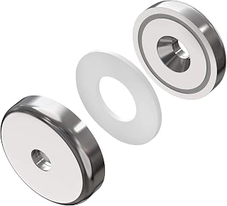 4 Pack Neodymium Cup Magnets - Super Strong Holding Power - 1.26 Inch Rare Earth Magnets with Screws Included - Heavy Duty Magnetic Mounts for DIY, Crafts, and Industrial Use