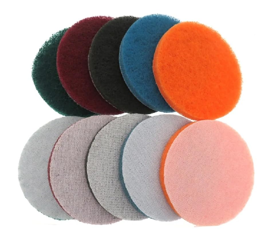 NEFLUM 15 PCS 4 Inch Multi-Purpose Flocking Scouring Pad 240-3000 Grit Duty Nylon Cloth for Polishing & Grinding,400