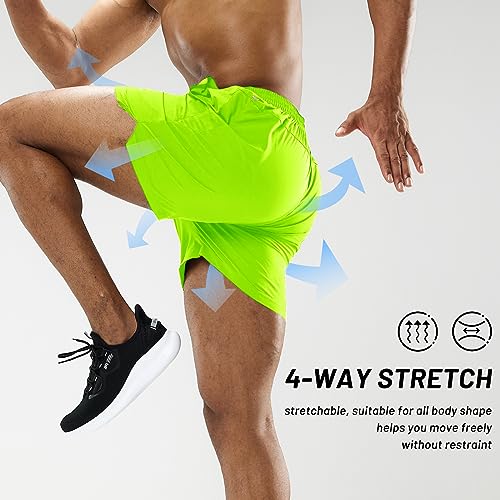 Image of MIER Men's Workout Running Shorts Lightweight Active 5 Inches Shorts with Pockets, Quick Dry, Breathable