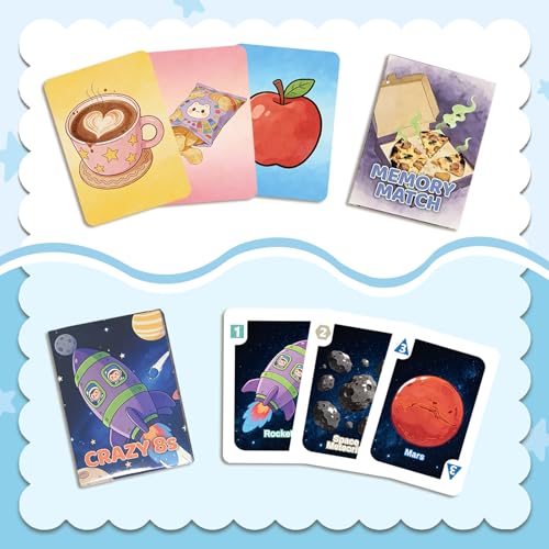 6-Pack Card Games for Kids, Go Fish, Old Maid, Crazy 8, Slap Jack, War — view 3