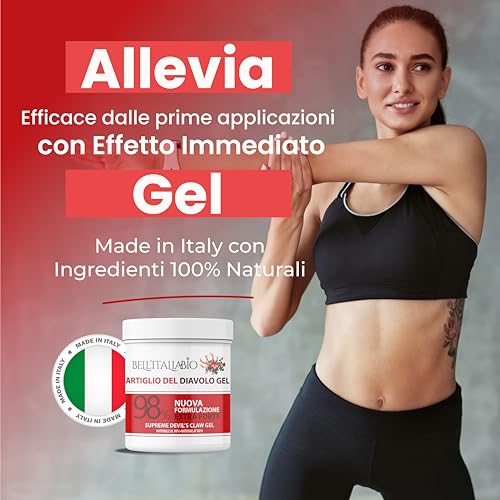 Artiglio Del Diavolo Extra Forte Gel Al 98%, Pomata Artiglio Del Diavolo Formula Naturale E Professionale Per Massaggi A Muscoli E Articolazioni Bell'italiabio 2X550Ml - 4