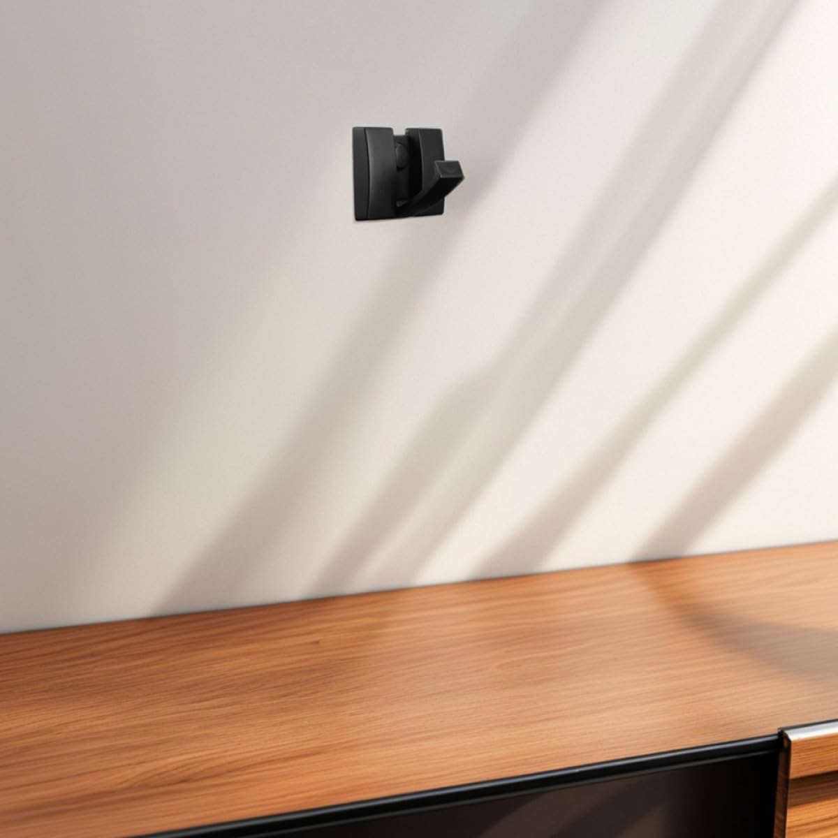 Ganchos de Pared Plegables 4 Piezas de Aluminio Espacial Negro, Colgador Adhesivo Multifuncional para Baño y Dormitorio, Ahorro de Espacio para Toallas y Ropa
