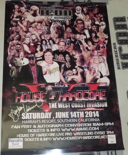 Topps Sara Jean Underwood Signed House Of Hardcore Hoh Wrestling 24X36 Poster Psa/Dna - Autographed Wrestling Miscellaneous Items