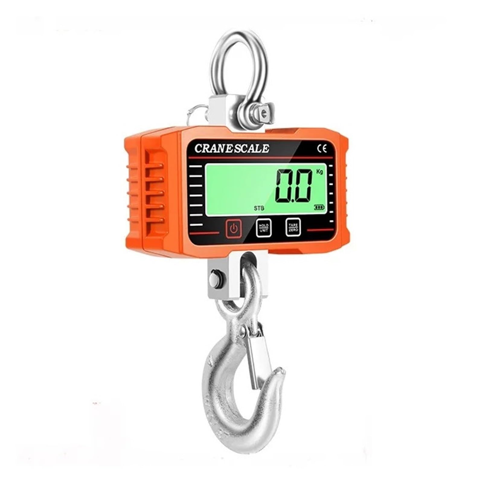 Bilancia digitale sospesa da 2T, bilancia for gru for impieghi gravosi, grande LCD, gancio industriale con blocco, pesatura in loco, telecomando da 4400 libbre Funzioni multiple(2000kg Orange)
