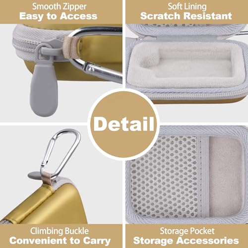 Image of Aenllosi for Crucial X10 Pro / X10 / X9 / X9 Pro 1TB /2TB /4TB /8TB Portable SSD Hard Case,USB 3.2 External Solid State Drive & USB Cable Organizer, Gold (Case Only)
