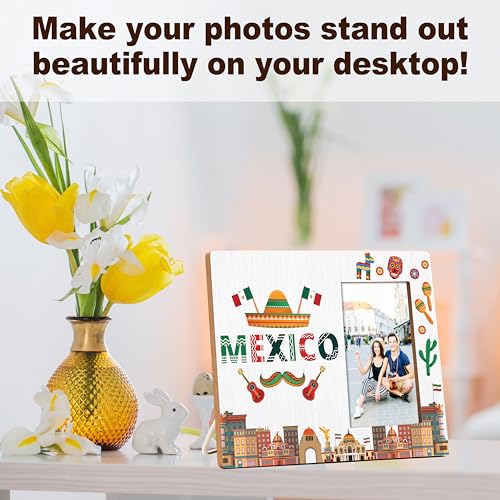 Image of Mexico Picture Frame, Mexican Travel Gifts, Mexico Gifts For Women Men Couples Family Friends, Mexico Photo Frame Souvenirs For Wedding Engaged Honeymoon, Vacation Frame For Home Decor -01