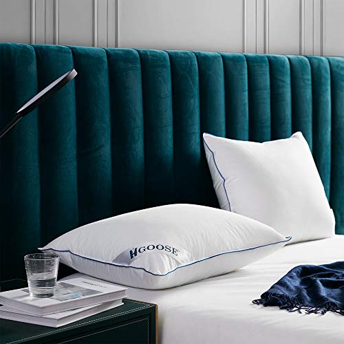Almohada de algodón estándar con triple cámara y relleno de plumón miniatura 2
