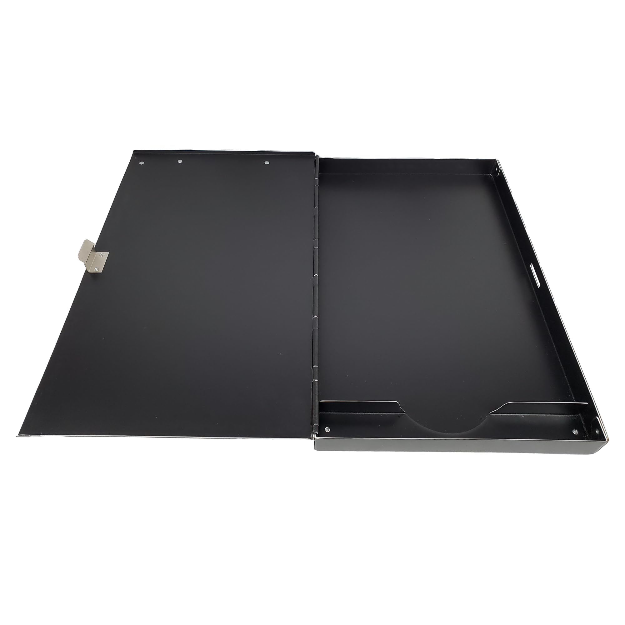 Posse Box - Seitenöffnendes Klemmbrett mit einem Fach PJ-32S-BV · Schwarzes Vinyl-Aluminium · 35,6 x 24,5 x 2,5 cm · Aufbewahrungs-Organizer