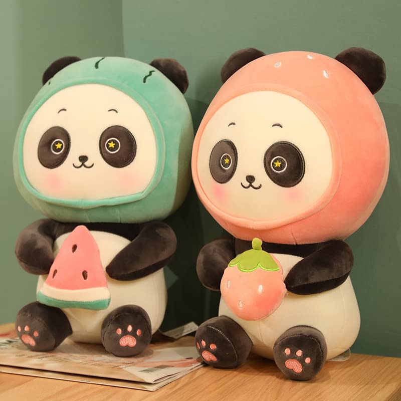 Kawaii Panda Peluche Giocattolo Carino Frutta Panda Cuscino Peluche Animale Bambola Bambini Giocattoli Per Dormire Per I Bambini Compleanno Regalo Di Natale 45 cm Verde