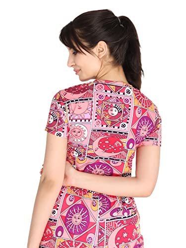 Image of CHKOKKO Women's Polyester Regular Fit Crop Top