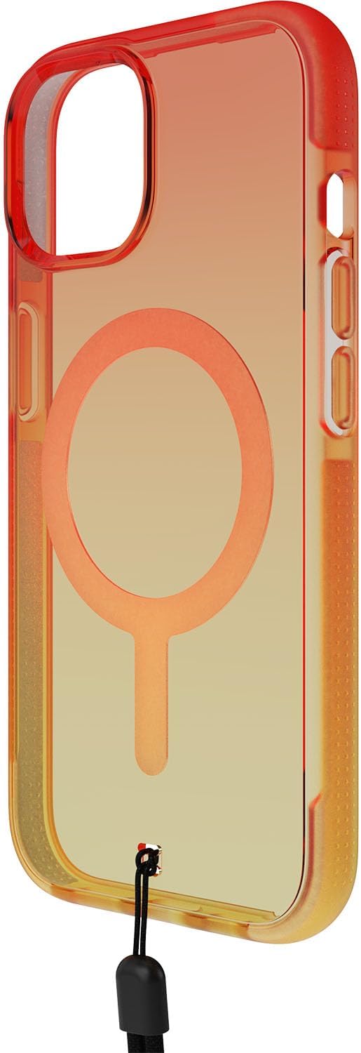 BodyGuardz Ace Pro Ombre for iPhone 15 Case, Shockproof Cover with 18FT Military Grade Drop Tested, Compatible with MagSafe, Wireless Charging, Responsive Buttons - Orange/Yellow