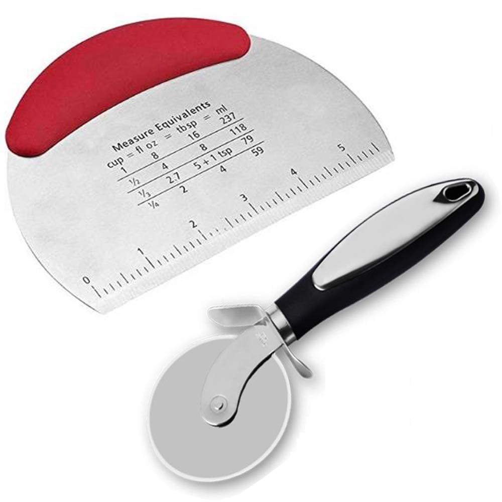 Pastry Scraper, Scythe - Pizza Dough Cutter - Multi-Purpose Table Scraper
