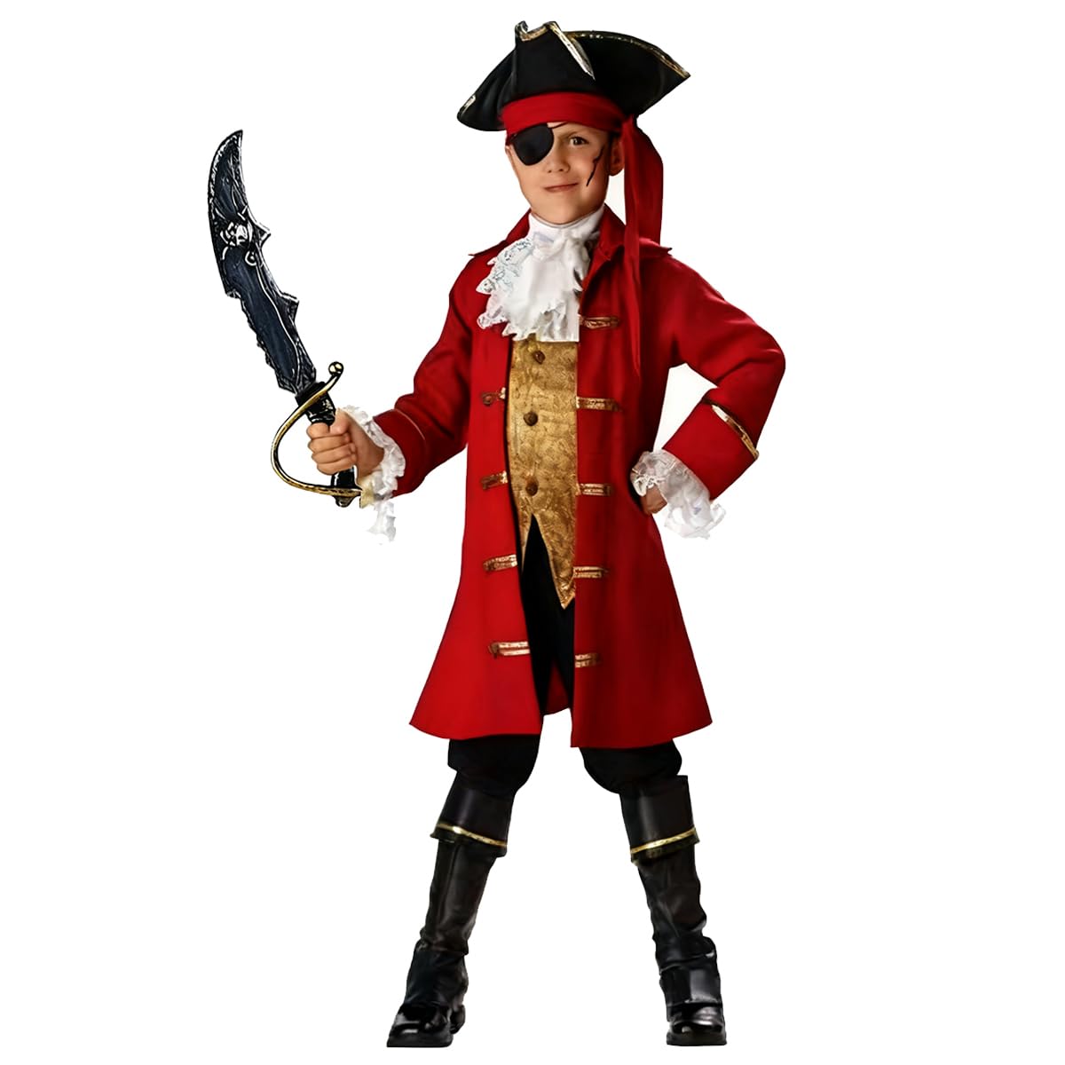 Belle & Moana Costume da pirata per bambini, Costumi Halloween Pirata Capitan con Accessori per Carnevale Halloween Cosplay Festa di Compleanno 3-10 anni