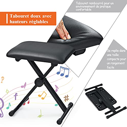 GOPLUS 61 Touches Piano Numérique Clavier Electrique et MP3 avec Tabouret Réglables Ecran LCD avec Casque, Micros… - Les Beatles, Paul McCartney, John Lennon, RIngo Starr, George Harrison GOPLUS 61 Touches Piano Numérique Clavier Electrique et MP3 avec Tabouret Réglables Ecran LCD avec Casque, Micros… – Image 5