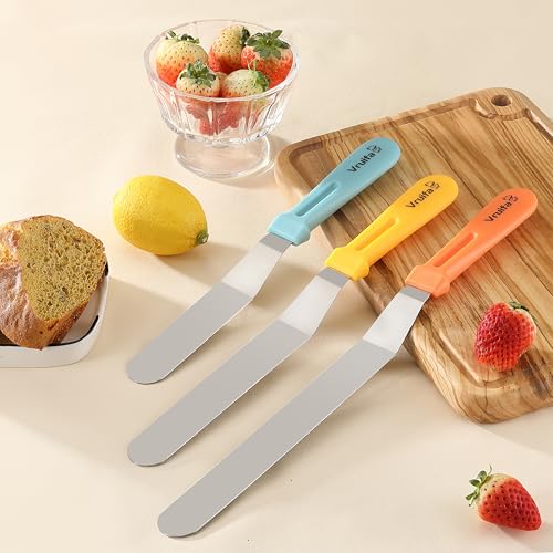 VRUIFA 3PCS Offset Spatulas, Icing Spatula for Cake Decorating and Frosting, with Ergonomic PP Handle, Dishwasher Safe (6",8",10") by VRUIFA - Image 7