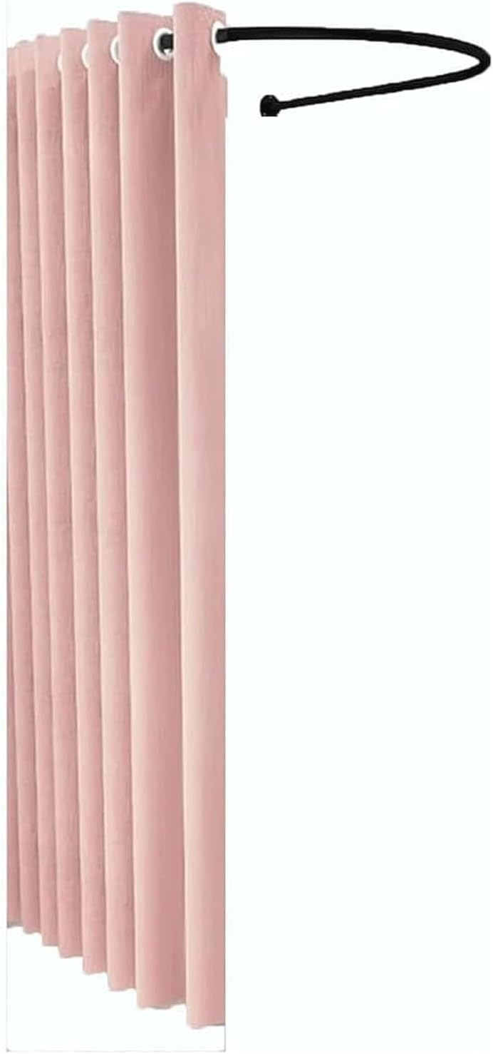 SIAMZYWV Mobile Fitting Room Metal U-Shaped Track Changing Room 80x85cm,95x100cm Temporary Locker Room Clothing Store Fitting Room