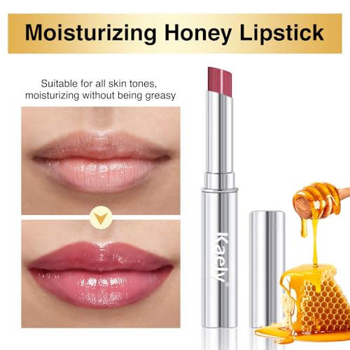 Image of evpct Rose Honey Lipstick Moisturizing Tinted Lip Balm for Older Women | Hydrating Formula Tinted Lip Oil Stick, Sheer Lightweight Softening, Shine Glowy Lipgloss Lips Color Tint Stain, Cruelty-Free