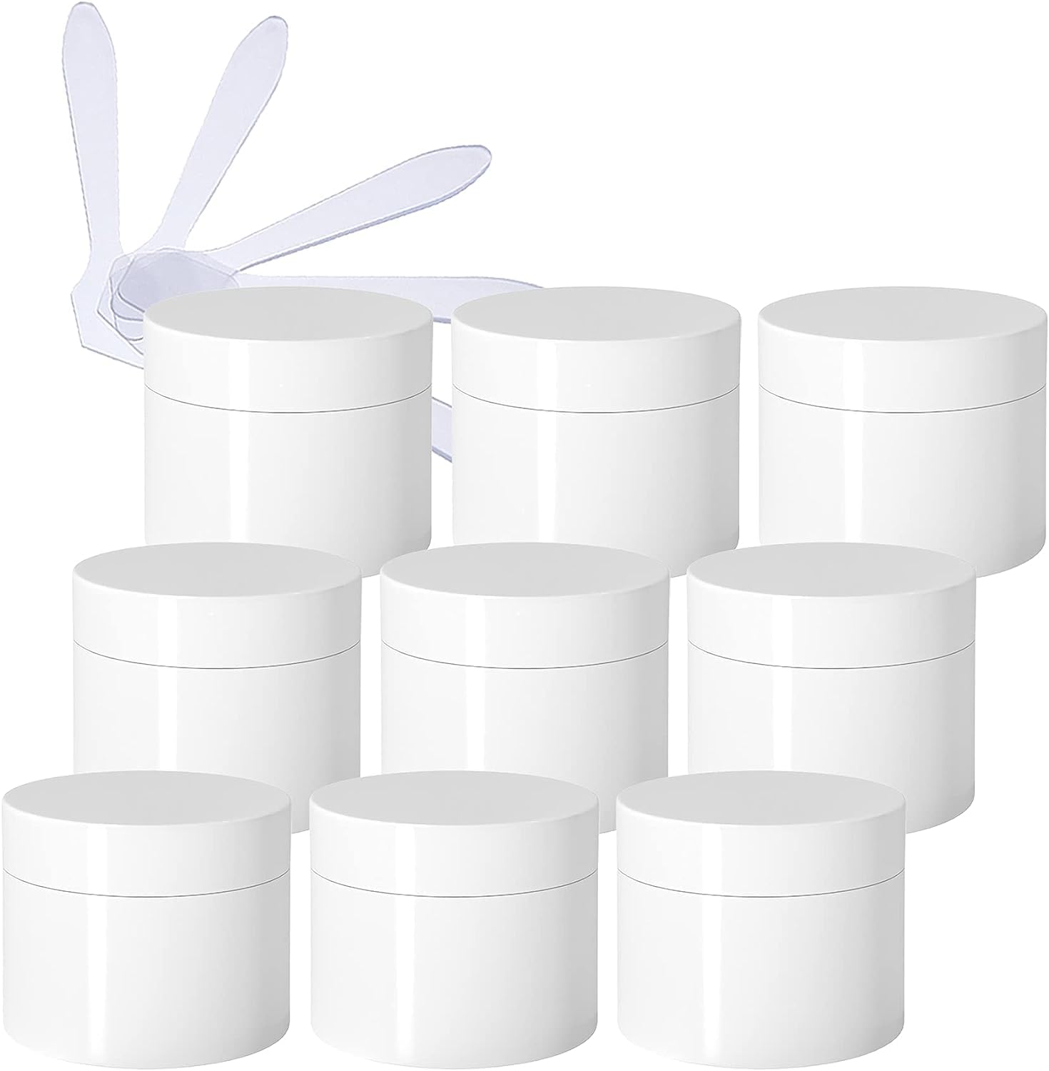FLYIODFCXV cosmetic jar, Pack of 24, Empty Thick Glossy with Screw Lid, Inner Liner, Sample Bottles Travel + 24x Spatulas(30ml)