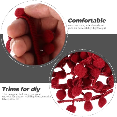 Bolas de pompones decorativas rojas de fibras acrílicas POPETPOP 4