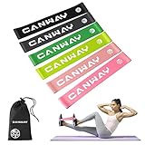 Canway Resistance Bands,[Set of 6] Exercise Bands for Home Workout, Pilates, Yoga, Rehab, Physical Therapy, Home Equipment Training for Women Men Includes Manual & Carry Bag