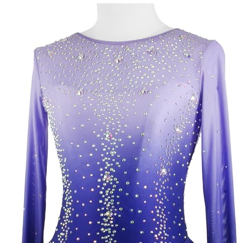 Meninas Adolescentes Ombre Roxo Patinação no Gelo Vestido Feminino Competição Profissional Figura We