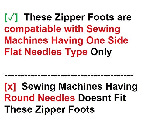 SSKR Zipper Foot/Pressure Foot for All Sewing Machines (Singer/Usha/Brother/Juki/Rajesh) | Compatible for One Side Flat Needle Type Machines — Amazon image 3
