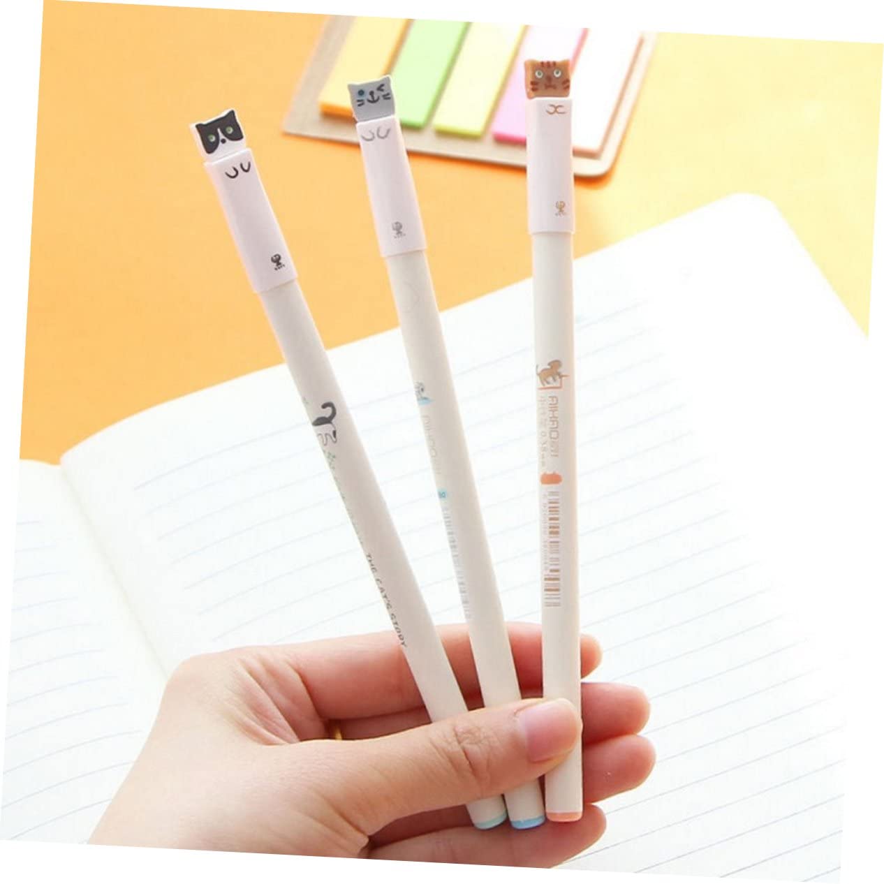 MAGICLULU 36pezzi Penna Gel Per Gatti Inchiostro Nero Per Ufficio e Scuola Cancelleria Carina e Funzionale Per Studenti