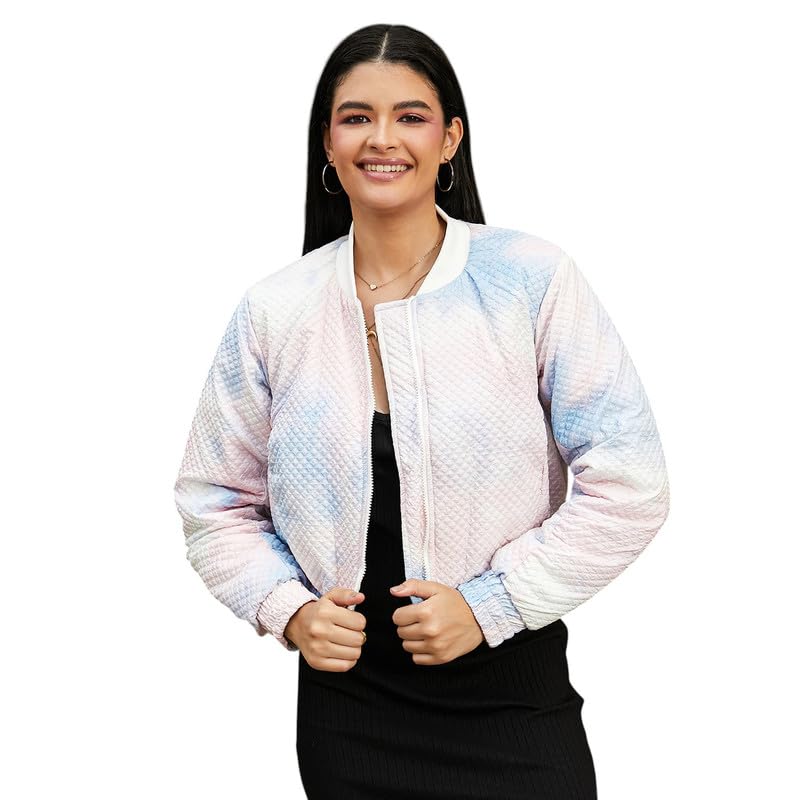 Image of Campus Sutra Women's Fleece-Lined Biker Jacket For Casual Wear | Spread Collar | Long Sleeve | Zipper Closure | Jacket Crafted With Comfort Fit For Everyday Wear