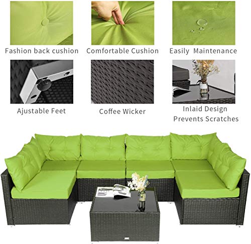 image for Old street Fake Nail 7pcs Patio Outdoor Furniture Sets-Low Back All-We