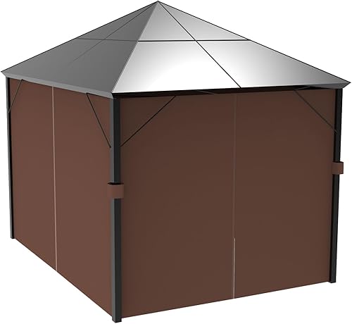 Garden lucky Cortinas de glorieta de repuesto de 10 x 12 pies, 4 paneles para patio, jardín, patio, café, solo cortinas