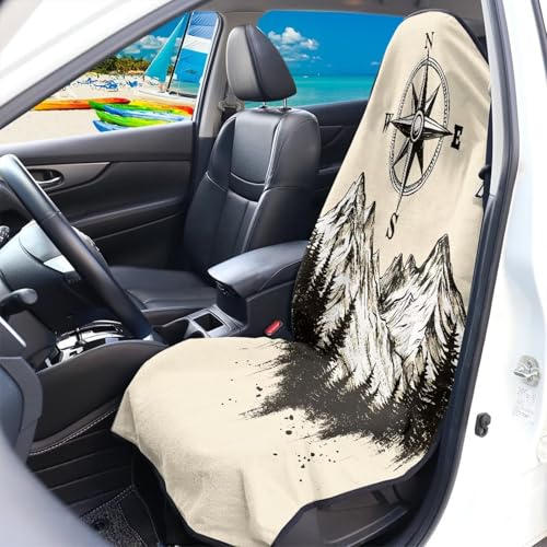 Image of Forest Car Seat Towel Cover Front Car Seat Covers Universal Front Seat Cover Waterproof Soft Auto Seat Covers Anti-Slip Universal Fit for Auto Truck Van SUV