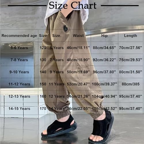 Cargo Pants for Girls Casual Lightweight Sun Protection Pants Summer Quick Dry Beach Pant Clothes for Girls 10-123