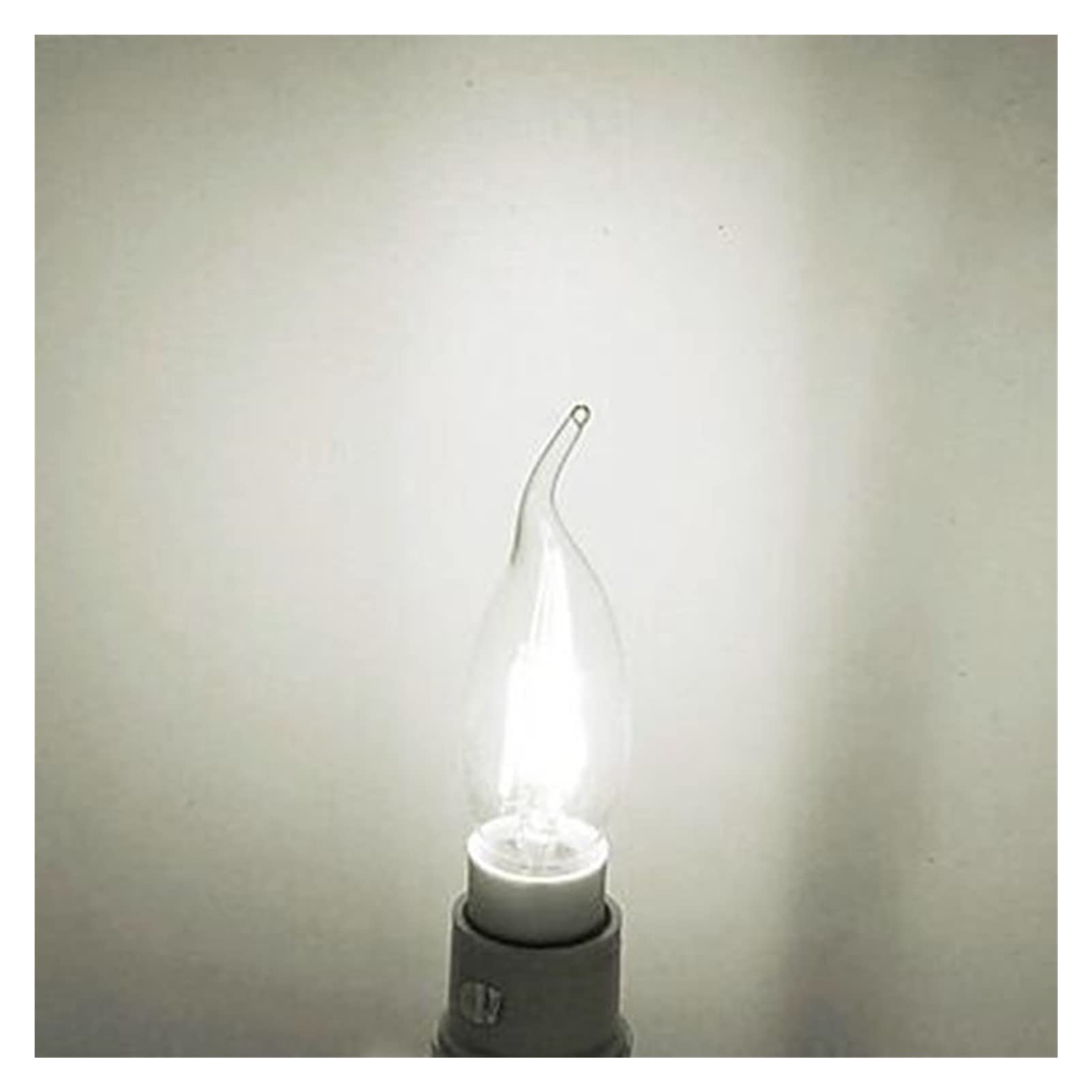 YFlifangting 10 pezzi PORTATO Lampadina del filamento E14 4W / 6W AC220V Glass Shell a 360 gradi c35 Edison retrò candela luce calda / fredda bianco ( Color : Clear , Emitting Color : Cold White )