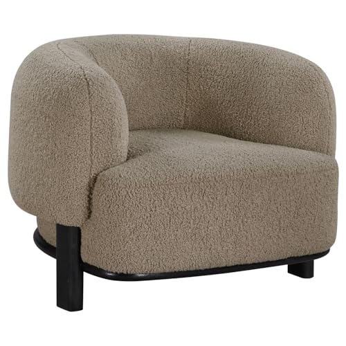 Sillón elegante tapizado color champiñón miniatura 1