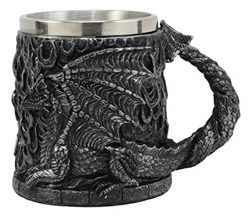 Ebros Gift Gothic Alchemy Potion Medieval Flames Of Hell Fire Dragon Mug Beer Stein Tankard Coffee Cup 5.75