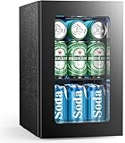 Antarctic Star Mini Fridge 24 Can Beverage Cooler Refrigerator, 0.6 CUFT Compact Small Drink Fridge with LED Touch Control, Adjustable Temperature 40℉-61℉ for Bedroom Home Kitchen Bar Office